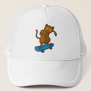 Gorra De Camionero Tarsier como Skater con Skateboard