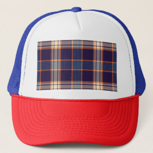 Gorra De Camionero Tartán machacado, colorida textura marina.