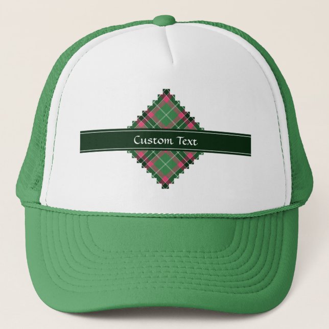Gorra De Camionero Tartán verde y rosa (Anverso)