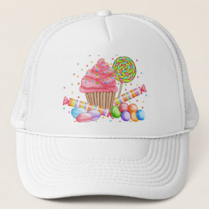 Gorra De Camionero Tartas del dulce del Lollipop del caramelo de la