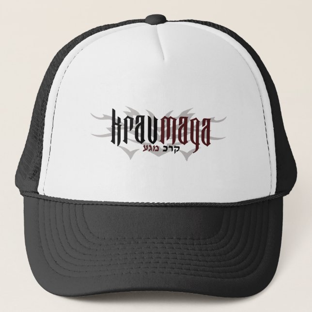 Gorra De Camionero Tatuaje de la roca de Krav Maga (Anverso)