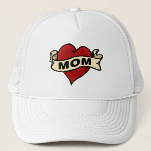 Gorra De Camionero Tatuaje del corazón de la mamá