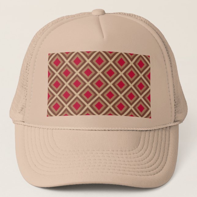 Gorra De Camionero Taupe, Taupe ligero, Taylor de Ikat caliente (Anverso)