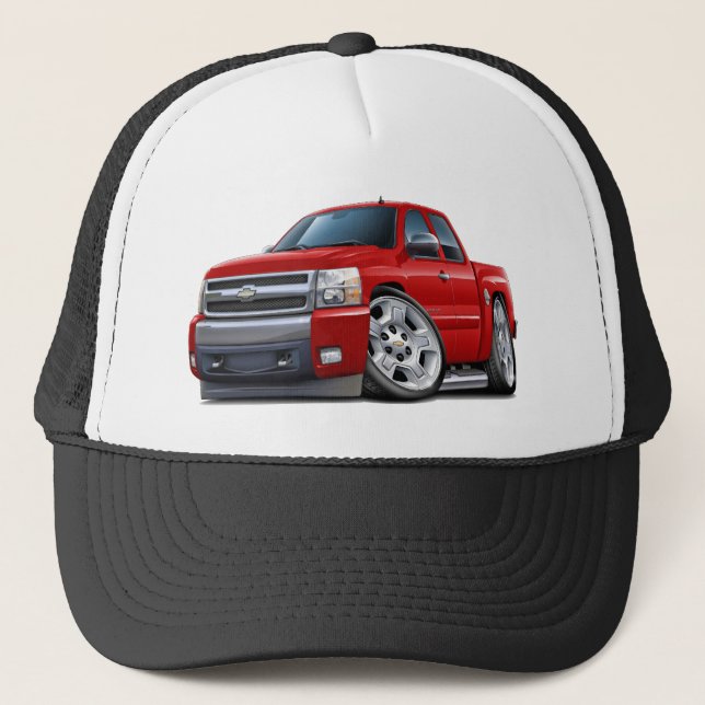 Gorra De Camionero Taxi extendido rojo de Chevy Silverado (Anverso)
