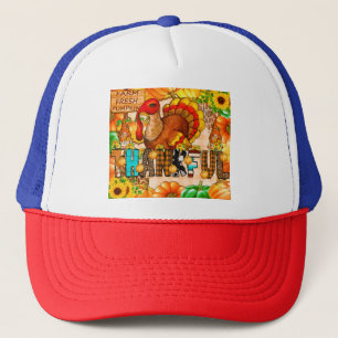 Gorra De Camionero Taza Sublimación Flaca Agradecida - Día de Acción
