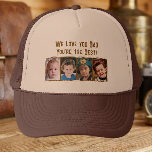 Gorra De Camionero Te amamos papá 4 fotos beige marrón