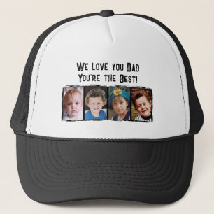 Gorra De Camionero Te amamos papá 4 fotos blanco negro