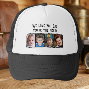 Gorra De Camionero Te amamos papá 4 fotos blanco negro