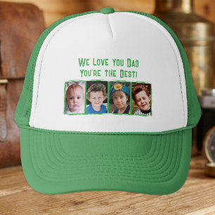 Gorra De Camionero Te amamos papá 4 fotos blanco verde