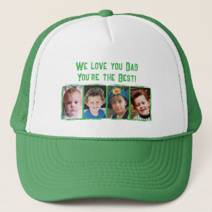 Gorra De Camionero Te amamos papá 4 fotos blanco verde
