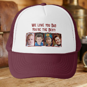 Gorra De Camionero Te amamos papá 4 fotos granate