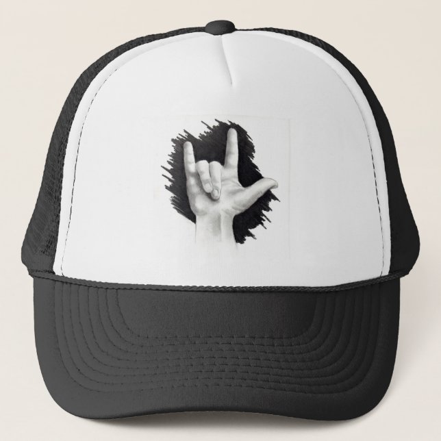 GORRA DE CAMIONERO TE AMO EN ASL #2 (Anverso)