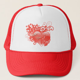 GORRA DE CAMIONERO TE AMO EN CORAZÓN ROJO
