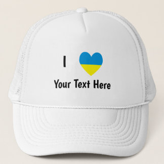 Gorra De Camionero Te (Corazón con Bandera Ucraniana) Tu Texto