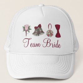 Gorra De Camionero TEAM BRIDE Boda Bells Rosa Bridal Party