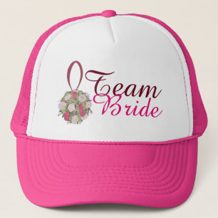 Gorra De Camionero Team Bride Rose Bouquet Boda Bridal Party