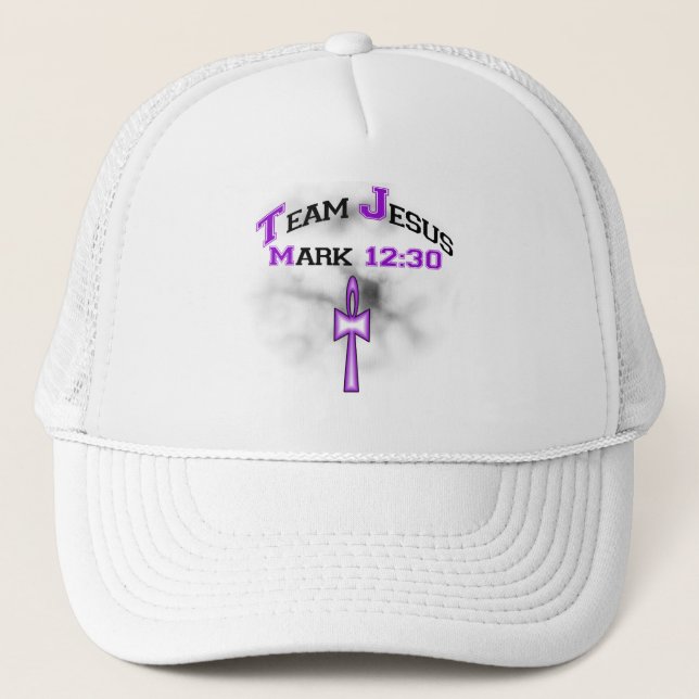 Gorra De Camionero Team Jesus Mark 12:30 (Anverso)