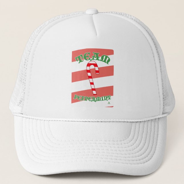 Gorra De Camionero Team Peppermint Funny Christmas Holiday Design (Anverso)