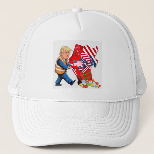 Gorra De Camionero Techo de Trump y tapón de reciclaje (Anverso)