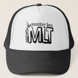 GORRA DE CAMIONERO TÉCNICO DE LABORATORIO MÉDICO DE TEXTO MLT GRUNGE