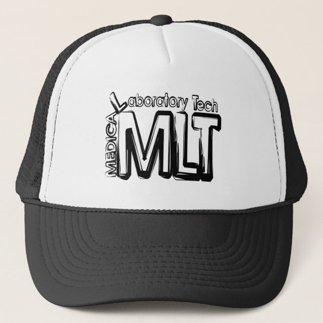 GORRA DE CAMIONERO TÉCNICO DE LABORATORIO MÉDICO DE TEXTO MLT GRUNGE (Anverso)