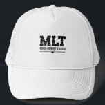 Gorra De Camionero Técnico de Laboratorio Médico MLT Science Lab Tech<br><div class="desc">Este divertido diseño técnico de laboratorio para mujeres y hombres que aman su trabajo de laboratorio y químico. Demuestra que eres un orgulloso técnico de laboratorio. Sobre el motivo está la cita del Técnico de Laboratorio Médico de MLT.</div>