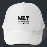 Gorra De Camionero Técnico de Laboratorio Médico MLT Science Lab Tech<br><div class="desc">Este divertido diseño técnico de laboratorio para mujeres y hombres que aman su trabajo de laboratorio y químico. Demuestra que eres un orgulloso técnico de laboratorio. Sobre el motivo está la cita del Técnico de Laboratorio Médico de MLT.</div>