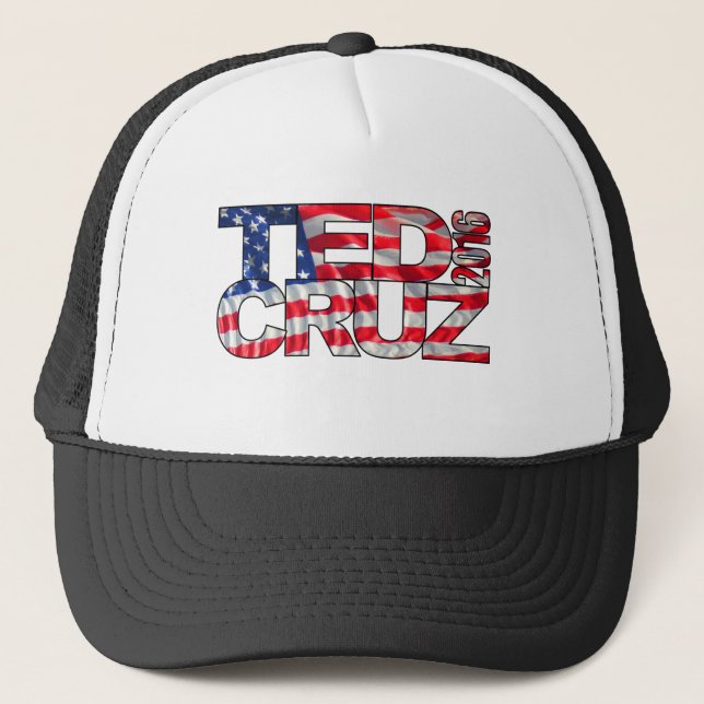Gorra De Camionero Ted Cruz 2016 (bandera) (Anverso)