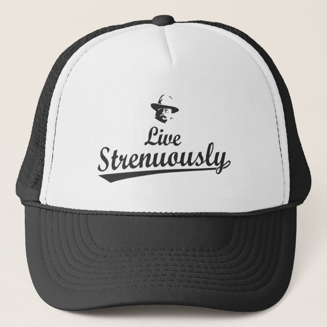 Gorra De Camionero Teddy Roosevelt Vive Fuertemente (Anverso)