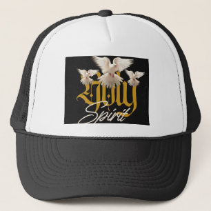 Gorra De Camionero Tee de tipografía grunge de Espíritu Santo Negro