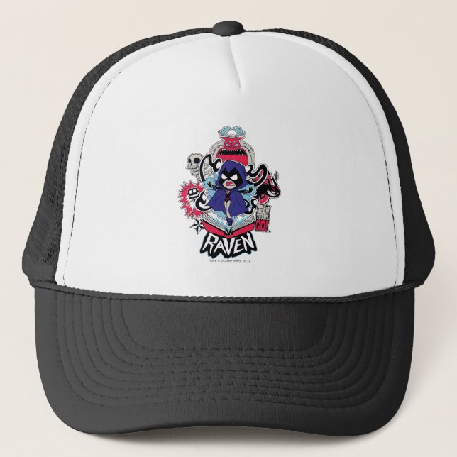 Gorra De Camionero Teen Titans Go! | Raven Demonic Powers Graphic (Anverso)
