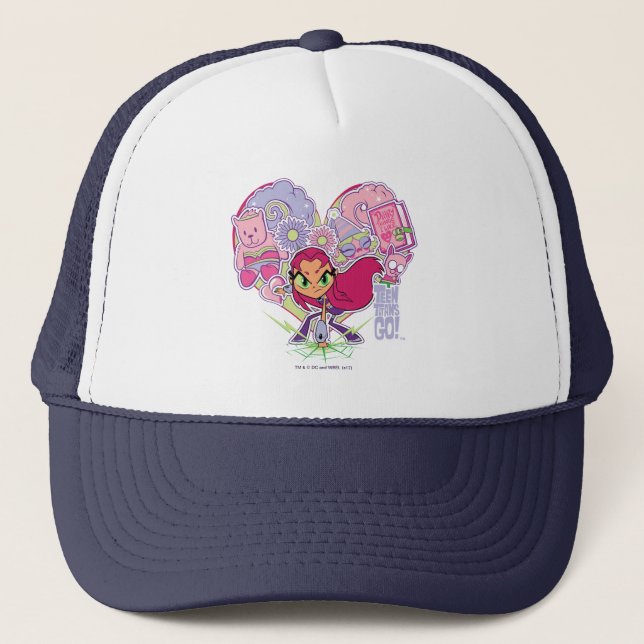 Gorra De Camionero Teen Titans Go! | Starfire's Heart Punch Graphic (Anverso)