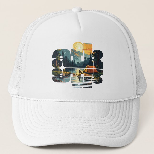 Gorra De Camionero Tejido de camping (Anverso)