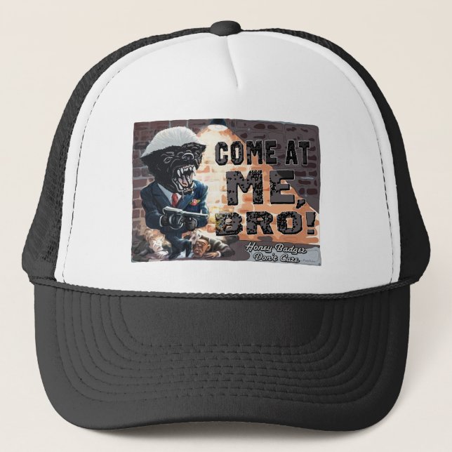 Gorra De Camionero Tejón de miel con la ametralladora (Anverso)