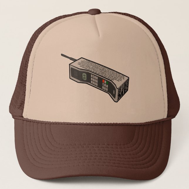 Gorra De Camionero Teléfono móvil de los 80 con texto (Anverso)