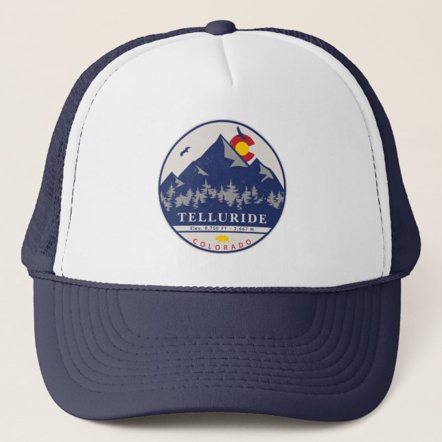 Gorra De Camionero Telluride Colorado Retro Sunset Skyers (Anverso)