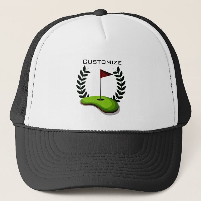 Gorra De Camionero Tema de golf personalizado (Anverso)