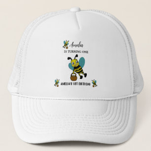 Gorra De Camionero Tema personalizado de la abeja Primer fiesta de cu