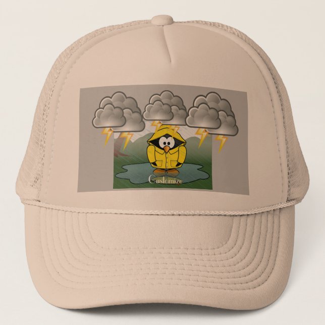 Gorra De Camionero Tembloroso Día de Lluvia: Pingüino Thunder_Cove (Anverso)