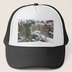 Gorra De Camionero Temporada de navidades, Nieve en el jardín