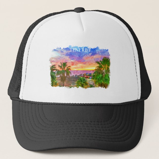 Gorra De Camionero Tenerife España Canarias Isla Viaje (Anverso)