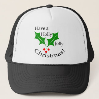 Gorra De Camionero ¡Tenga navidad alegre de un acebo!
