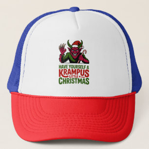 Gorra De Camionero Tenga un pequeño Krampus Navidad Krampus L