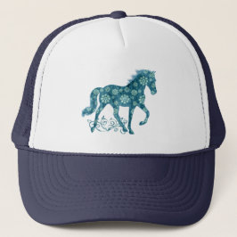Gorra De Camionero Tennessee Caballo de Caminata Verde azulado Grunge