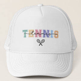 Gorra De Camionero Tennis Negrita Diseño deportivo con raquetas
