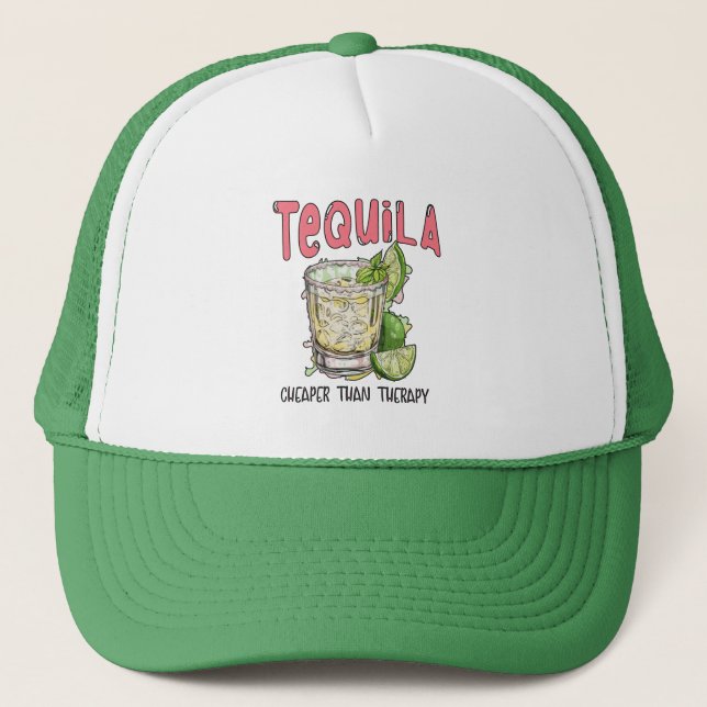 Gorra De Camionero Tequila más barata que la terapia divertida Tequil (Anverso)