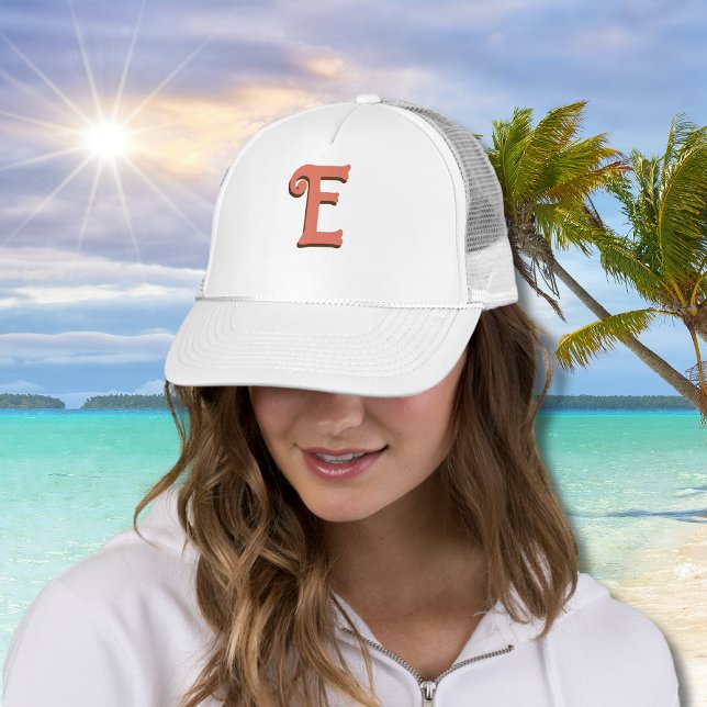 Gorra De Camionero Terracotta 3D Letra inicial moderna | Marfil Cream (Subido por el creador)