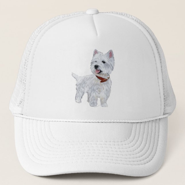 Gorra De Camionero Terrier Blanco de West Highland (Anverso)