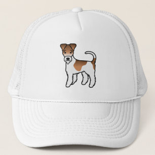 Gorra De Camionero Terrier de alambre Fox blanco y bronceado perro de
