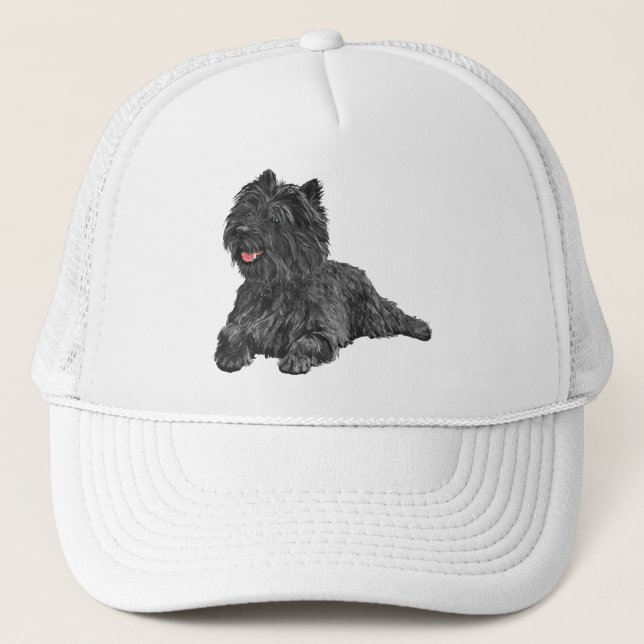Gorra De Camionero Terrier del Cairn Negro (Anverso)